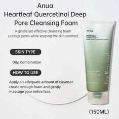 ANUA HEARTLEAF QUERCETINOL PORE DEEP CLEANSING FOAM - CORRECT KOREAN FACIAL FOAMING CLEANSER PRICE: #12,000 PRODUCT DESCRIPTION: Anua Anti-aging Essence Moisturizing Toner Emulsion Fade Fine Lines D Deep Cleaning Facial Cleanser Original Korean Skin Care Set Korean Facial, Foaming Cleanser, Unclog Pores, Foam Cleanser, Skincare Set, Deep Cleansing