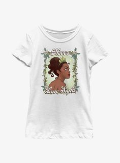 Disney The Princess And The Frog Tiana Never Lose Sight Youth Girls T-Shirt Sketch Art Style, Pretty Script Fonts, Outfit Pieces, Princess And The Frog, Floral Branch, Girls Graphic Tee, Graphic Tee Design, The Princess And The Frog, The Frog