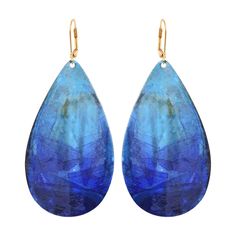 Lazuli Drop Earrings– We Dream in Colour Artisan Blue Brass Earrings, Blue Patina Earrings For Gift, Blue Teardrop Brass Earrings, Blue Drop Earrings With Lever Back, Blue Teardrop Earrings With Patina, Blue Teardrop Jewelry With Patina, Blue Teardrop Patina Jewelry, Unique Blue Long Drop Earrings, Hand Painted Blue Teardrop Jewelry