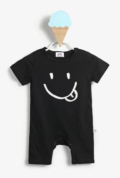 #Black# Baby #Boy #Smiley Print #Onesie Casual Printed Onesie For Playtime, Unisex Cotton Bodysuit For Summer, Playful Cotton Short Sleeve Bodysuit, Playful Cotton Onesie For Playwear, Cotton Short Sleeve Bodysuit For Playwear, Black Short Sleeve Onesie For Summer, Printed Cotton Short Sleeve Bodysuit For Summer, Casual Cotton Short Sleeve Bodysuit, Gender-neutral Cotton Bodysuit For Playwear