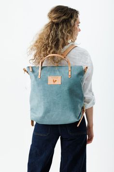 Dusty Blue Leather Backpack Chic Diaper Bag, Floral Pattern Fabric, Lynchburg Virginia, Waxed Canvas Backpack, Best Diaper Bag, Teacher Bags, Leather Backpack Purse, Key Clip, Diaper Bag Backpack