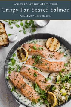 Crispy Pan-Seared Salmon with Lemon Parmesan Sauce