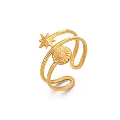 ADJUSTABLE OCTAGONAL STAR RING Adjustable Gold Star-shaped Rings, Adjustable Gold Star Ring, Star Ring, Colour Star, Ring For Women, Adjustable Ring, Adjustable Rings, Men Fashion, Silver Color