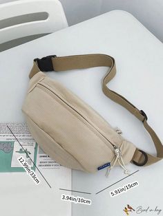 BirdinBag - Canvas Travel Phone Bag: Casual Waist Belt for Phone - Convenient Fanny Pack Casual Large Capacity Pouch, Casual Pouch With Zipper Closure, Casual Pouch Belt Bag For School, Casual School Pouch With Zipper Pocket, Casual Beige Travel Pouch, Casual Beige Pouch Chest Bag, Casual Beige Belt Bag For Daily Use, Casual Beige Belt Bag With Large Capacity, Casual Beige Belt Bag With Zipper Closure