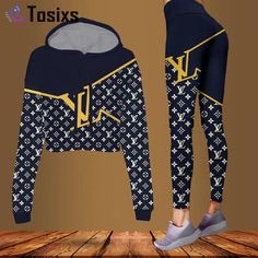 Click to LINK or DOMAIN to buy it: . ✔ Fast shipping. ✔ Limited design. Product information: Louis vuitton navy luxury brand clothes leggings and crop top set for women Croptop Hoodie Legging Set Each pair of leggings is constructed with 82% polyester, 18% spandex blend.Each all-over printed hoodie is constructed from a premium polyester blend that is Clothes Leggings, Luxury Clothing Brands, Cute Outfits With Leggings, Stylish Crop Top, Crop Top And Leggings, Products Ideas, Crop Top Set, Brand Clothes, Crop Top Hoodie