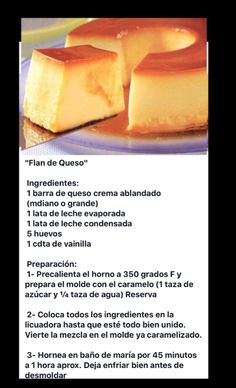 a plate with cheesecake on it and the words vistar in spanish are below