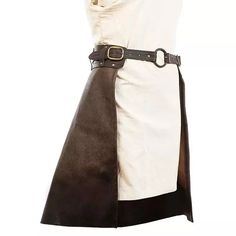 Take your cosplay game to the next level with this Medieval Viking Pirate Shieldmaiden Battle Skirt. Made of sturdy PU leather, the skirt is adorned with a steampunk-inspired armor design and equipped with a belt and tassets for added protection. Perfect for any knight, warrior, or adventurer looking to make a statement (or fend off foes). SPECIFICATIONS Brand Name: NoEnName_Null Gender: Unisex Department Name: ADULT Item Type: SKIRTS Characters: Pirate Components: pants Source Type: Historical Medieval Costume Skirt, Medieval Black Cosplay Costume For Larp, Black Warrior Cosplay Costume For Larp, Battle Skirt, Viking Pirate, Knight Warrior, Viking Battle, Warrior Outfit, Larp Armor