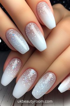 White nails are versatile, timeless, and suitable for any occasion. They offer a clean and polished look that complements any outfit. This post contains 39 white nail designs to help you stand out from the crowd. Cute, milk, milky, brown and, simple, short, gold and, gel, almond, coffin, square, with rhinestones, acrylic, with gems, with charms Short Coffin Wedding Nails, Wedding Nails Bridesmaid Acrylic Almond, White Bridal Nails Sparkle, White Sparkle Wedding Nails, Nails For A White Dress, White Glitter Bridal Nails, White Nails With Designs Glitter, White With Gold Sparkle Nails, Ivory Sparkle Nails