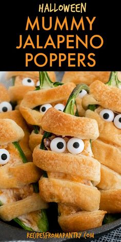 these halloween jalapeno poppers are made with crescent rolls and googly eyes