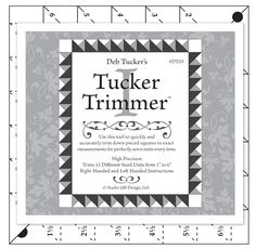 the quilter's trimmer pattern is shown in black and white with an ornate border