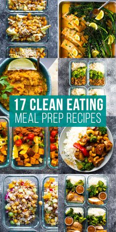 17 clean eating meal prepped in plastic containers