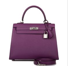 $19,950.00 Kelly Sellier, Luxury Jewelry Brands, France Colors, Madison Avenue, Purple Leather, Grace Kelly, Anemone, Leather Satchel