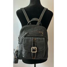 New With Tags Casual Black Backpack With Detachable Strap, Casual Black Backpack With Removable Pouch, Chic Black Backpack For Daily Use, Trendy Black Backpack With Detachable Strap, Chic Black Standard Backpack, Canvas Backpack Purse, Yellow Backpack, Flap Backpack, Leather Backpack Purse