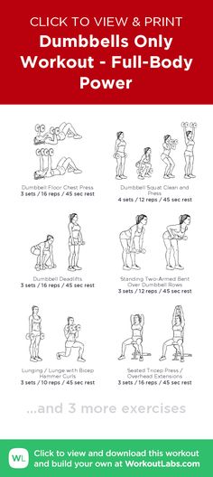 an exercise poster with instructions to do dumbbells