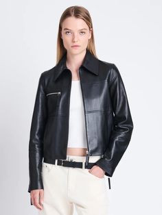 Annabel Jacket in Lightweight Leather – Proenza Schouler Wedding Impossible, White Label, Proenza Schouler, Coats Jackets, Relaxed Fit, Slim Fit, Long Sleeve, Leather, White