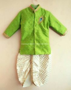 www.facebook.com/swinisbabywardrobe Pattu Kurta Designs, Infant Baby Boy Outfits, Dhoti Function, Mom And Son Outfits, Baby Wardrobe