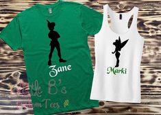 Peter Pan and Tinkerbell Shirts | Disney Couple Shirt | Disney Shirts | Neverland Shirt | Peter Pan Pixar Couples Shirts, Cute Couple Disney Shirts Peter Pan, Matching Disney Shirts For Gay Couples, Tinker Bell Shirt, Tinkerbell Shirt, Peter Pan Shirt, Police Shirts, Disney Couple Shirts, Disney Tanks