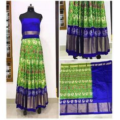 Pochampally Ikkat Green Lehenga With Dark Blue Border Green Ikat Print Traditional Saree, Green Ikat Print Saree In Traditional Drape, Green Traditional Wear With Ikat Print, Green Traditional Wear With Ikat Print Drape, Green Traditional Wear With Ikat Print And Traditional Drape, Green Ikat Print Traditional Wear For Festive Occasions, Green Ikat Print Saree, Green Ikat Print Traditional Drape Wear, Green Ikat Print Dupatta