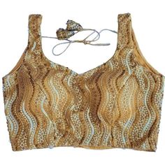 Antique Gold Sleeveless blouse Cheap Gold Patterned Blouse Piece, Affordable Gold Bollywood Style Tops, Elegant Blouses, Sleeveless Blouse, Saree Blouse, Indian Outfits, Antique Gold, Womens Clothing Tops, Labour Day