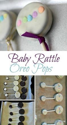 baby rattle oreo pops made with chocolate and marshmallows