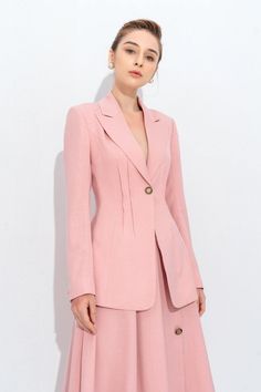 Lisa Dart Effect Suit Jacket MEAN BLVD Design Clothes, Mass Production, Fashion Design Clothes, S Models, Designer Collection, Dart, Online Fashion, Linen Blend, Rose Quartz