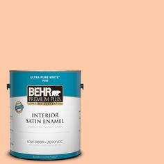 the behr premium plus interior satin enamel paint is light blue and has a white base