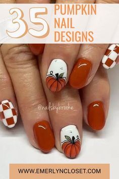 Pumpkin Nail Design, Cool Nail Polish, Nails Pumpkin, Spice Nails, Pumpkin Nail Designs, Pumpkin Spice Nails, Pumpkin Nail, Pumpkin Nails