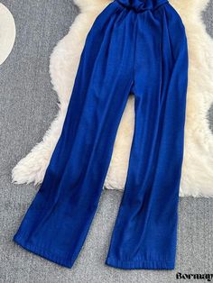 Bormay - Trendy High-Rise Leggings with Tie-Up Belt Spring Wide Leg Workwear Leggings, Solid Color Leggings For Spring, Casual Blue Wide Leg Leggings, Spring Leggings With Elastic Waistband, Flowy Romper, Flattering Pants, Cozy Loungewear, Long Sleeve Jumpsuit, High Rise Leggings