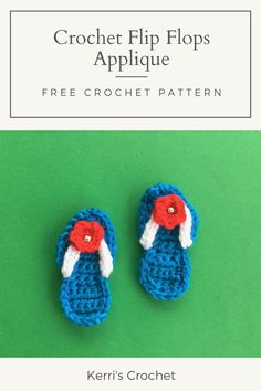 the crochet flip flops applique pattern is shown