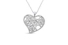 This pendant features a stunning 1.24ct heart-shaped diamond set in a beautifully crafted 18K white gold setting. Details Metal: 18k White Gold Total Carat Weight: 1.24 Ctw Shape: Round Brilliant Gemstone: Natural Diamond White Diamond Necklace With Single Cut Heart Shaped Diamonds, White Heart Pendant Necklace With Pave Setting, Silver Heart-shaped Diamond Necklace With Pave Setting, Dazzling White Gold Heart Diamond Necklace, White Diamond Necklace With Single-cut Heart Pendant, White Diamond Necklace With Heart Pendant, White Diamond Necklace With Single Cut Heart Pendant, White Heart-shaped Diamond Necklace For Formal Events, White Heart-shaped Diamond Necklace For Formal Occasions