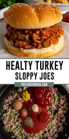 healthy turkey sloppy joes recipe with the title