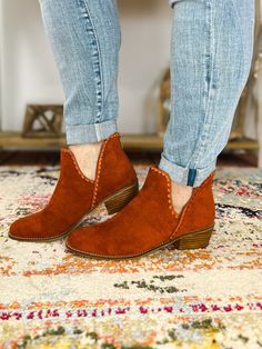 Designed for both style and comfort, Spice It Up Boots in Rust boasts Corkys Soft insoles for superior cushioning and a zipper on the back for effortless on and off. With a 1 inch heel, these boots are perfect for making a statement and keeping your feet happy all day long. You'll love this transitional bootie to take you from Summer to Fall! Soft insoles for all day comfort Zipper on the back for easy on & off 1" heel MANDEE'S FIT CHECK: Spice It Up boot is true to size; Mandee wears a size 9 i Hempz Lotion, Fresh Skincare, Fresh Makeup, Spice It Up, Summer To Fall, Flying Monkey, Thick Socks, Store Shoes, Beauty Studio