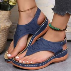 Zilver Navy Wavy Sandal With Buckle, Nwot, Size 39 (8 Us). Rubber Sole, Low Heel, Buckle Closure Closed Toe Wedges, Orthopedic Sandals, Modern Sandals, Comfortable Slippers, Strap Sandals Women, Womens Summer Shoes, Ladies Shoes, Sport Sandals, Shopping Sites