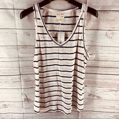 Brand New With Tags! Size L V Neckline Pink And Blue Striped 100% Cotton Approximate Measurements: Length: 25.5" Width: 36" Affordable Blue Zara Tank Top, Striped Tank Top, V Neckline, Striped Tank, White Color, Gift Shop, Pink Blue, Tank Top, Womens Tops