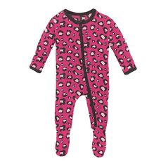 Girl's Print Bamboo Footie with 2-Way Zipper - Calypso Cheetah Baby & Toddler Sleepwear Night Changes, Kickee Pants, Footie Pajama, Girls Prints, Flame Retardant, Shoes Booties, 2 Way, Shop Swimwear, One Piece Swimwear