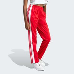 adidas Women's Lifestyle Adibreak Pants - Red adidas US Adidas Adibreak, Adidas Hose, Sportswear Design, Tricot Fabric, Women Lifestyle, Red Adidas, Signature Look, Suit Separates, Adidas Pants