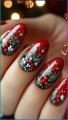 Nail Galaxy, Christmas Manicures, Easy Christmas Nail Art, Birthday Nail Designs