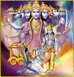 an image of hindu deities in the form of god and goddesss with their hands together