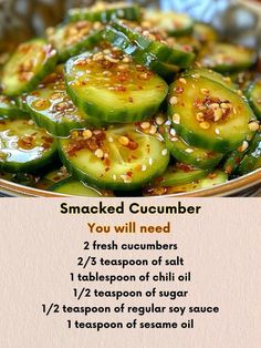 a recipe for stuffed cucumbers is shown here