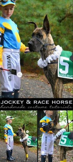 the jockey and race horse costume is very cute