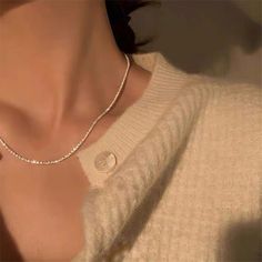 2024 Trend Sparkling Silver Color Choker Necklace for Women Elegant Clavicle Chain Necklace Party Christmas Factory, Women Choker Necklace, Metal Pendants, Sparkly Necklace, Casual Necklaces, Wholesale Earrings, Daughter Christmas, Silver Choker Necklace, Womens Chokers