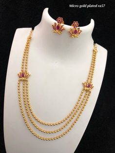 Golden Jewellery Design, Mohanmala Gold Design, New Necklace Designs, Gold Jewels Design, Neck Pieces Jewelry, Antique Necklaces Design, Gold Earrings Wedding, Gold Mangalsutra Designs