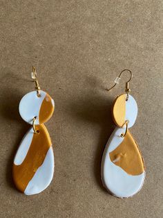 Golden hour girl collection raindrop earrings! Handmade White Long Drop Teardrop Earrings, Yellow Teardrop Earrings, Yellow Teardrop Earrings For Everyday, Yellow Teardrop Everyday Earrings, Everyday White Drop Earrings, Trendy Drop Earrings As A Gift, Handmade Drop Earrings, Diy Soda, Raindrop Earrings