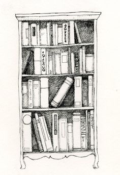 Bookshelve rough sketch Drawing Bookshelf, Victorian Bookshelf, Bookshelf Drawing, Window Bookshelf, Library Drawing, Old Bookshelves, Whimsical Art Journal, Bookshelf Art, Drawing Interior