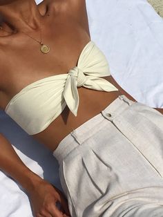 Na Nin Anita Raw Silk Bandeau / Available in Multiple Colors – NA NIN A Woman, The Beach, White, Instagram