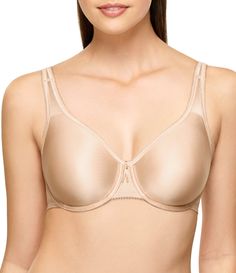 From Wacoal&#x2C; the Basic Beauty Body Suede Full-Busted Underwire Bra features:Bodysuede® fabric feels sleek and smooth on the bodyunlined&#x2C; two-ply stretch nylon cupstailored neckline and smooth cups give smooth shape under t-shirts or sweaterssupportive&#x2C; close-set&#x2C; fully-adjustable straps that stay on your shouldersseamless&#x2C; full coverage underwire brainner slings for great supporthook-and-eye back closur Elegant Full Coverage Soft Touch Bra, Elegant Smoothing Fitted Bra, Elegant Full Coverage Smoothing Bra, Elegant Full Coverage Micro-elastic Bra, Elegant Contoured Seamless Bra, Elegant Seamless Contoured Bra, Solid Smoothing Underwire Bra, Smoothing Underwire Bra, Stylish Bra