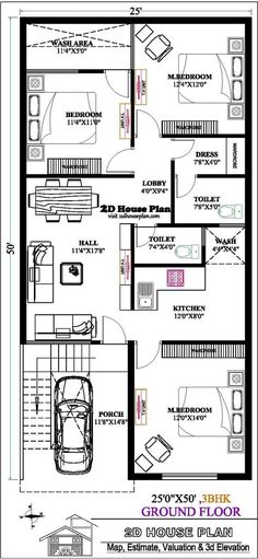 two story house plan with 3 bedroom