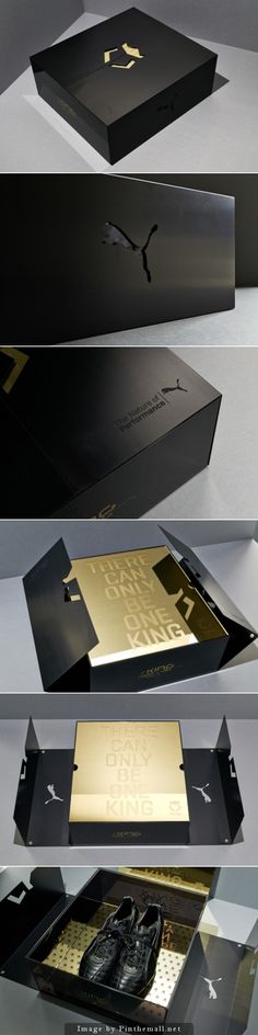 the packaging design is black and gold