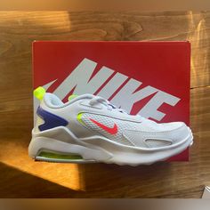 Brand New Nike Air Max Sneakers Nike Air Max Bolt, Nike Air Max Sneakers, New Nike Air, Nike White, Shoes Color, Shoes Brand, Kids Nike, New Nike, White Nikes