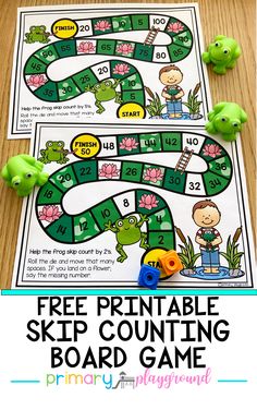 free printable skip counting board game for kids to practice numbers and subtraction